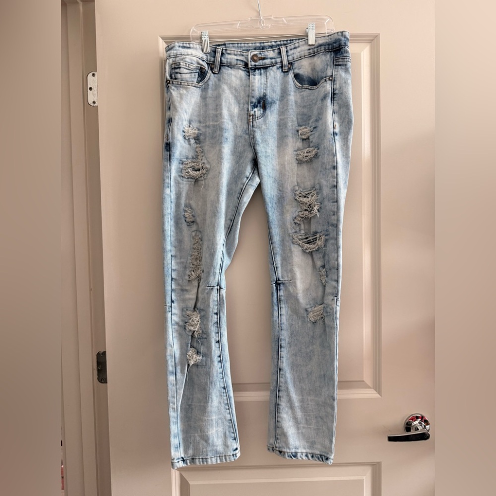 Rue21 Light Blue Distressed Slim Jeans